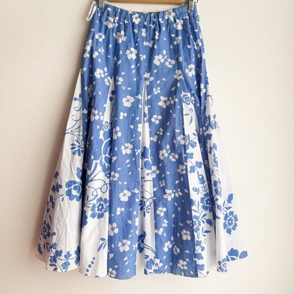 Tabi Petite Blue White Floral Midi Skirt S - Picture 5 of 5